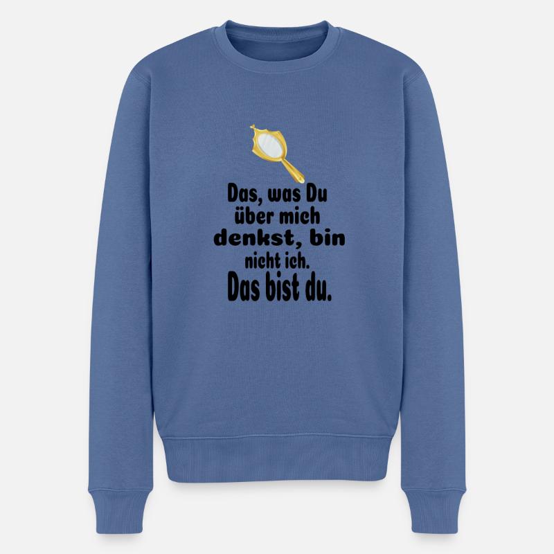 Spiegel Spiegelbild Selbstreflektion - Männer Premium Bio Pullover - Taubenblau