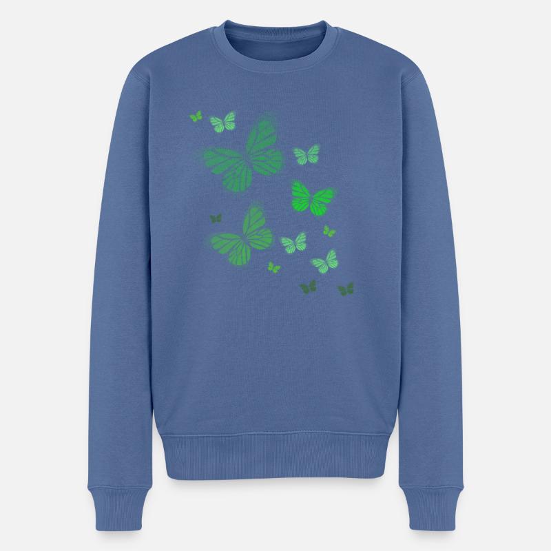 Schmetterling Schmetterling Butterfly Kinder - Männer Premium Bio Pullover - Taubenblau