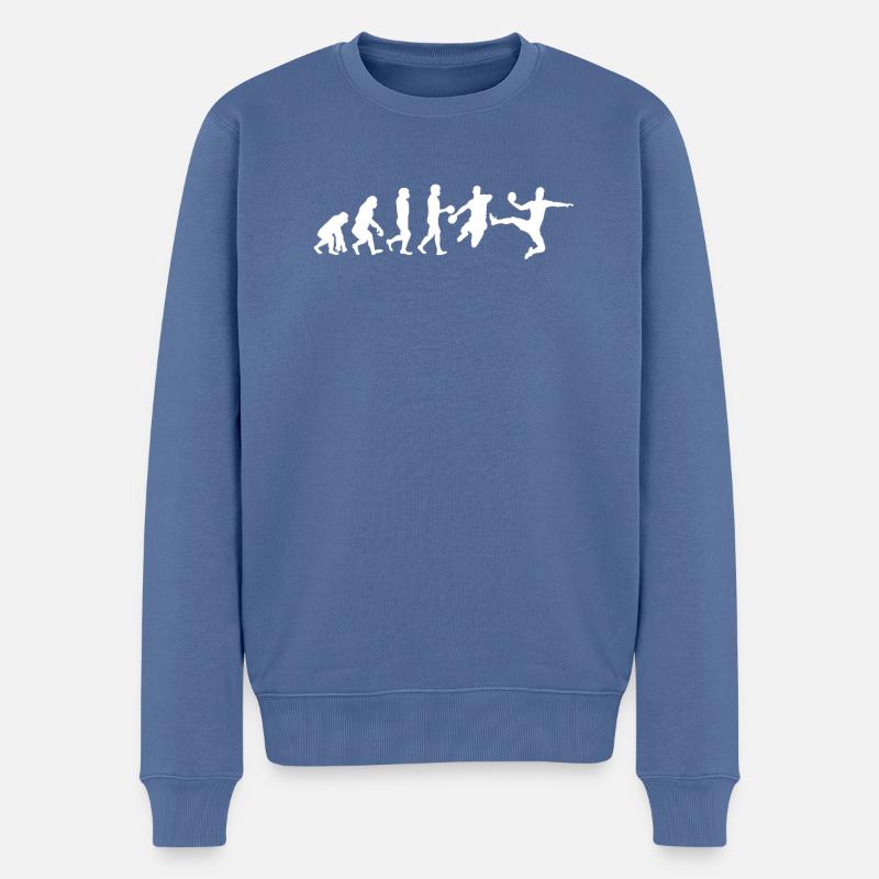 Handball Evolution Geschenk für Handballspieler - Männer Premium Bio Pullover - Taubenblau