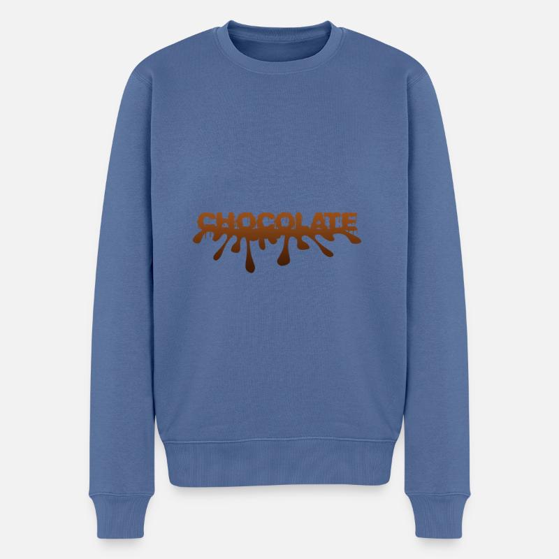 chocolate - Schokolade - Männer Premium Bio Pullover - Taubenblau