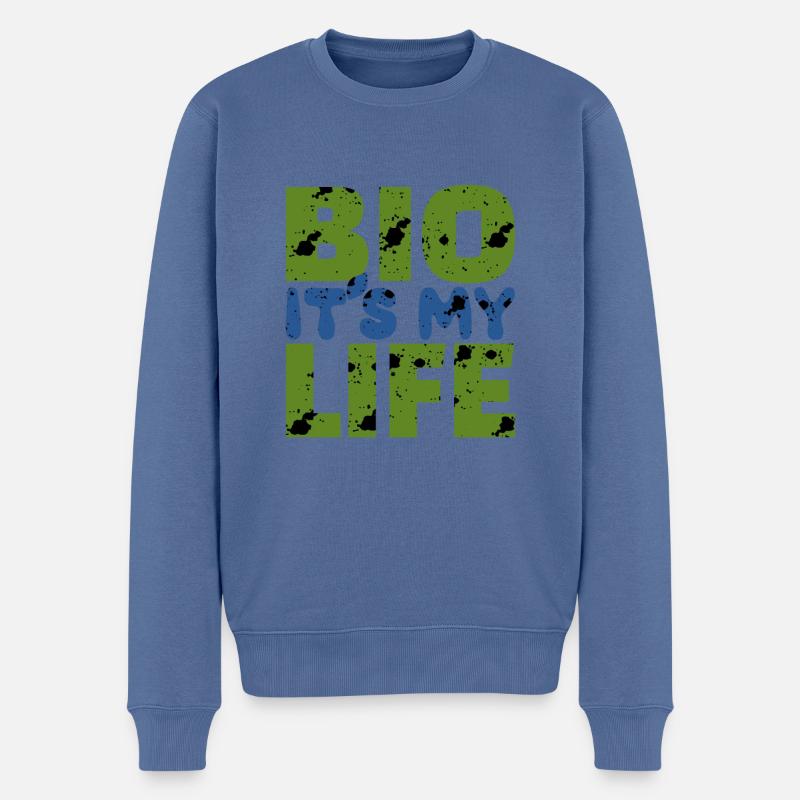 BIO IT S MY LIFE - Männer Premium Bio Pullover - Taubenblau