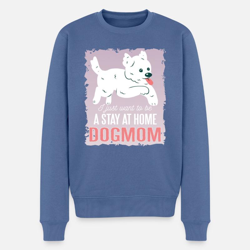 Morkie Dogmom - Pull Premium bio Homme - bleu pigeon
