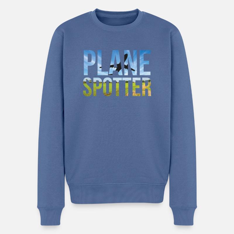 Planespotter - Flugzeug Fotograf - Männer Premium Bio Pullover - Taubenblau