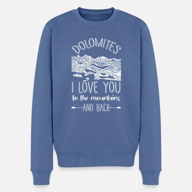Dolomites Alpes Tyrol du Sud - Pull Premium bio Homme - bleu pigeon