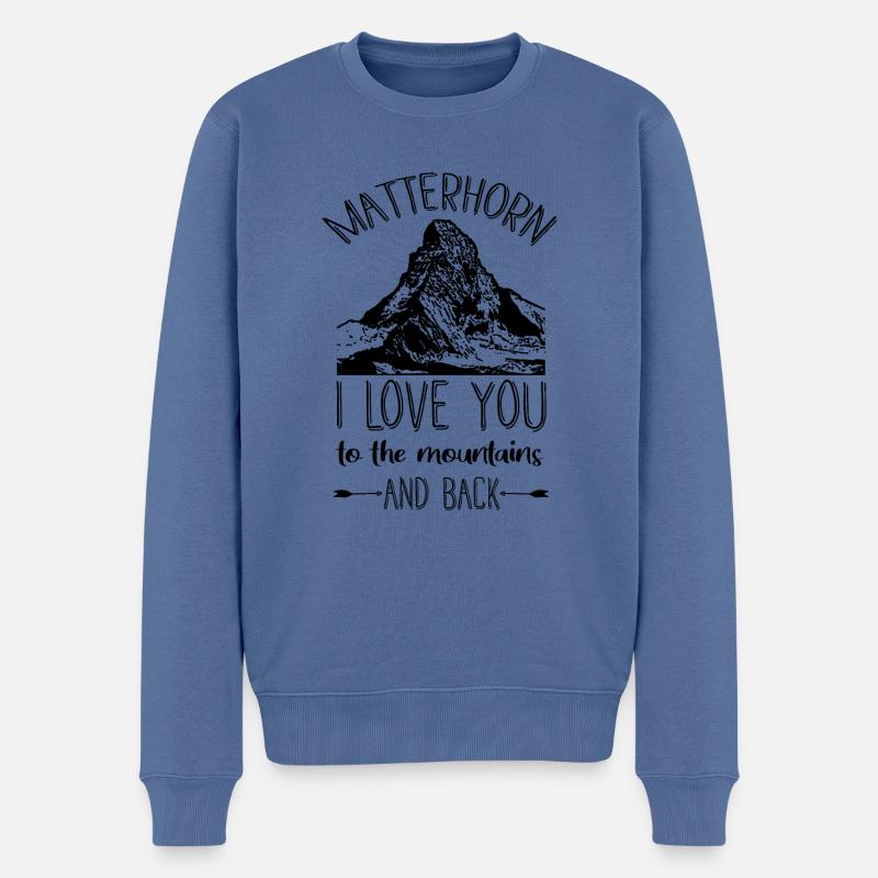 Montagne du Cervin - Pull Premium bio Homme - bleu pigeon