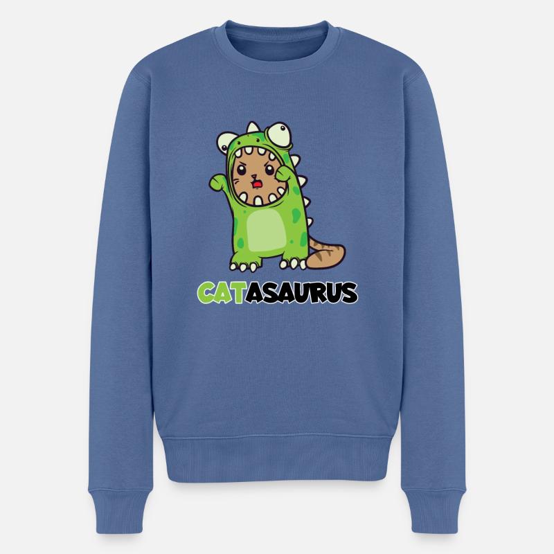 Catasaurus Katze Dino Kostüm Dinosaurier - Männer Premium Bio Pullover - Taubenblau