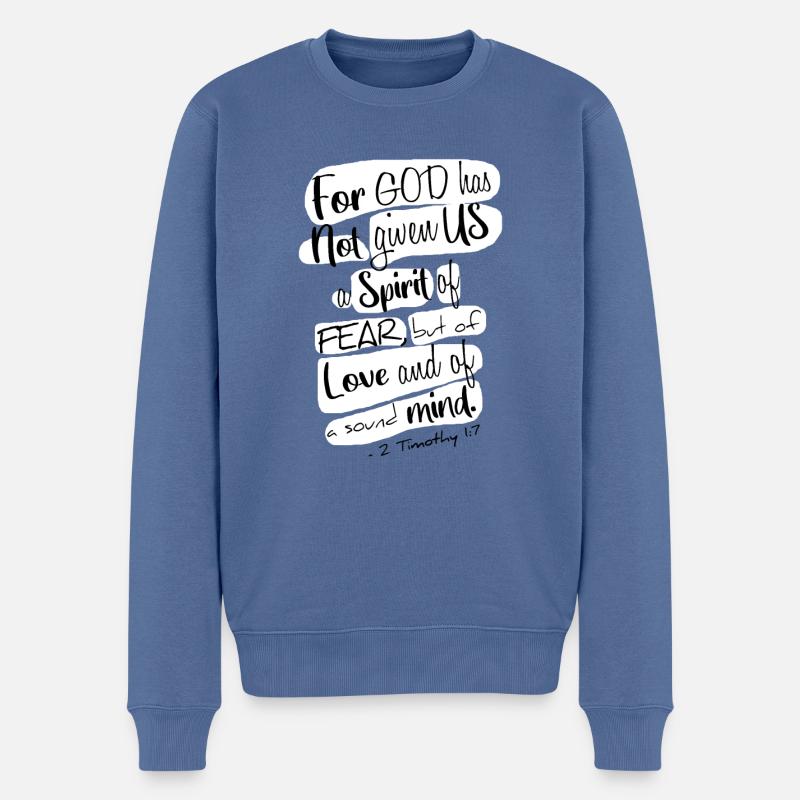 Glaube & Christliche Kleidung - Männer Premium Bio Pullover - Taubenblau