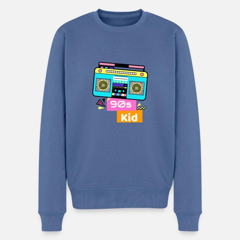Kassettenrecorder retro Nostalgie Ghettoblaster - Männer Premium Bio Pullover - Taubenblau