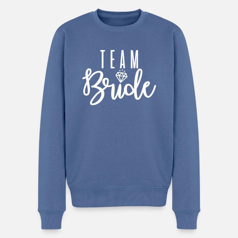 Team Bride - Männer Premium Bio Pullover - Taubenblau