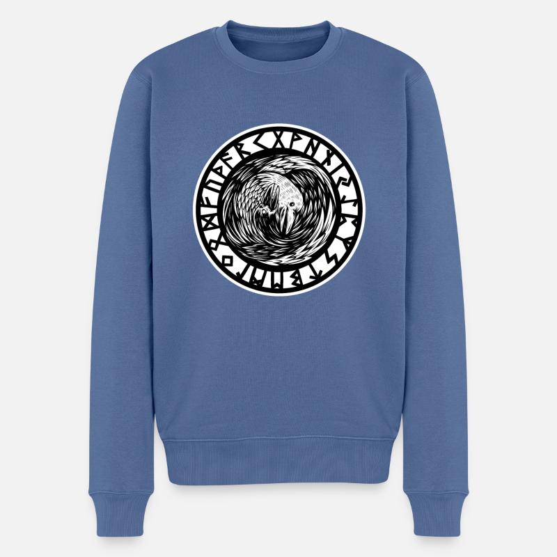Vikinger Raben Runen Raben Odin - Männer Premium Bio Pullover - Taubenblau