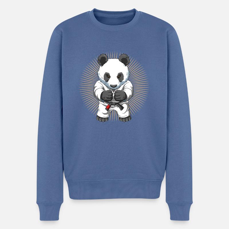 Süßer Baby Panda im BJJ G - Männer Premium Bio Pullover - Taubenblau