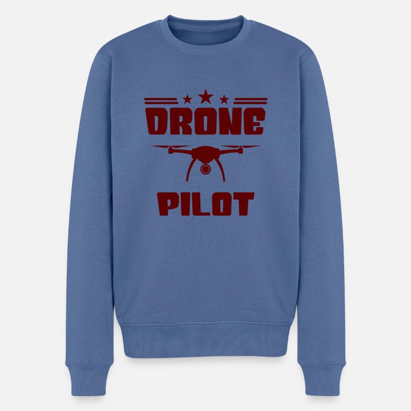 Pilote de drone drone volant - Pull Premium bio Homme - bleu pigeon