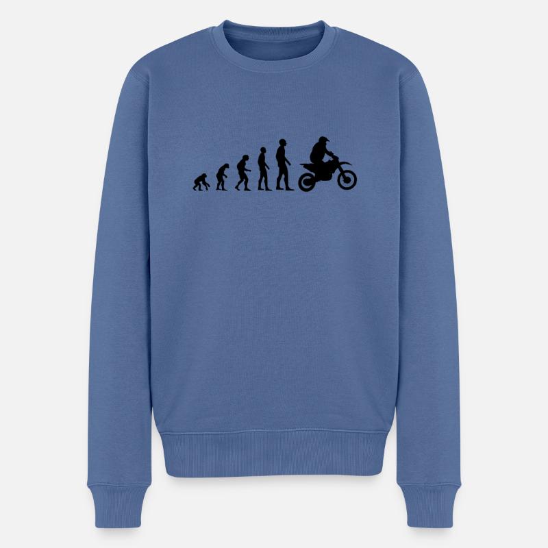 Motocross Evolution de l’homme moto - Pull Premium bio Homme - bleu pigeon