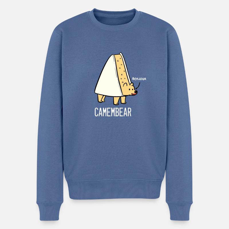 Camembear Käse Pun Käse und Tierliebhaber Geschenk - Männer Premium Bio Pullover - Taubenblau