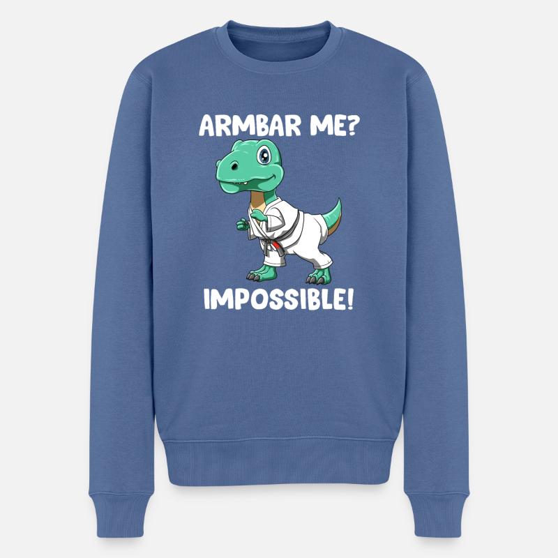 Armbar Me Impossible - Lustiger BJJ TRex - Männer Premium Bio Pullover - Taubenblau