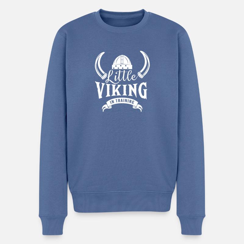 Little Viking in training - Männer Premium Bio Pullover - Taubenblau