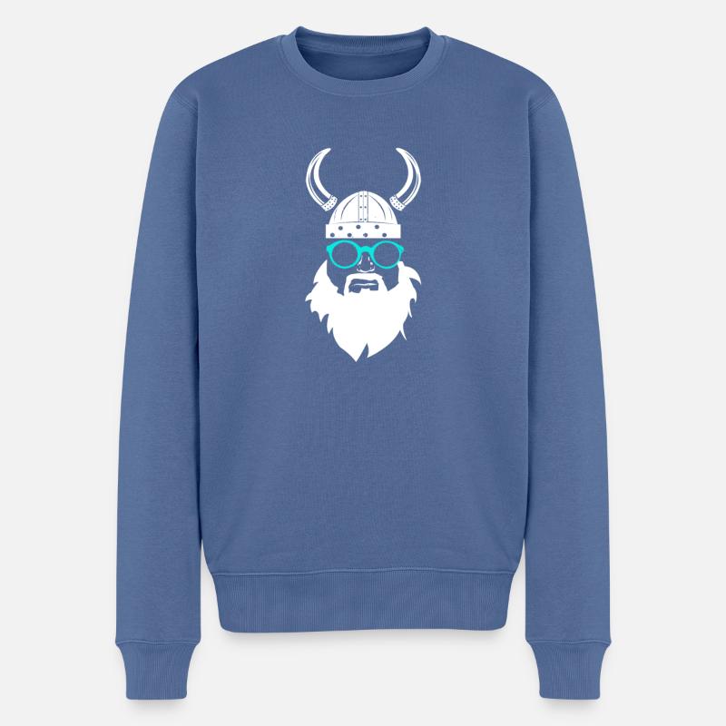 Viking Nerd - Männer Premium Bio Pullover - Taubenblau