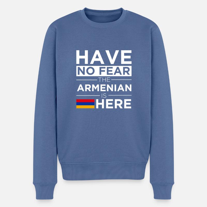 Hab keine Angst Der Armenier ist hier Stolz stolz - Männer Premium Bio Pullover - Taubenblau
