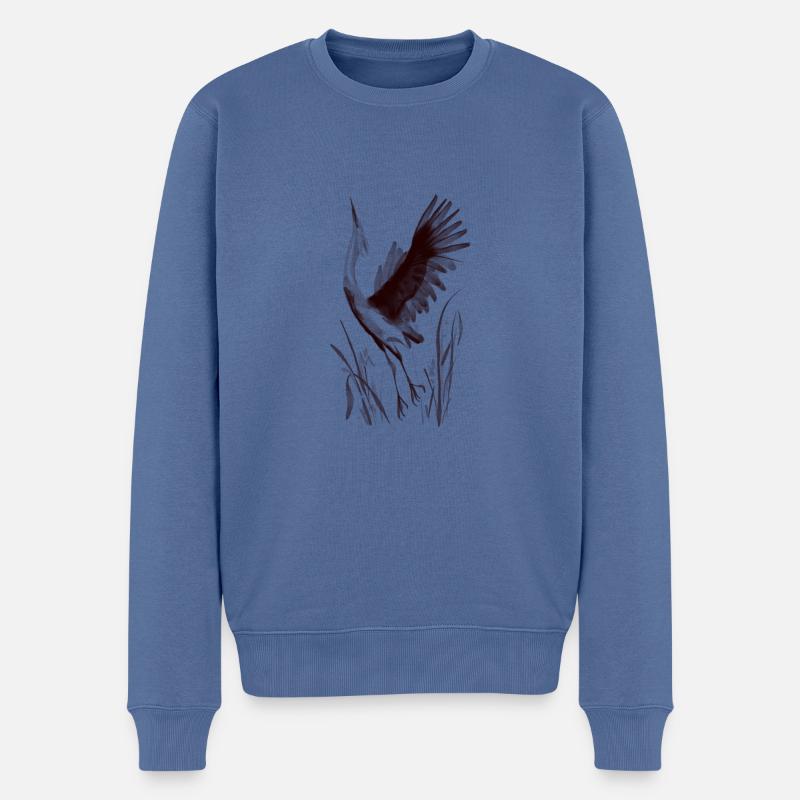kranich - Männer Premium Bio Pullover - Taubenblau