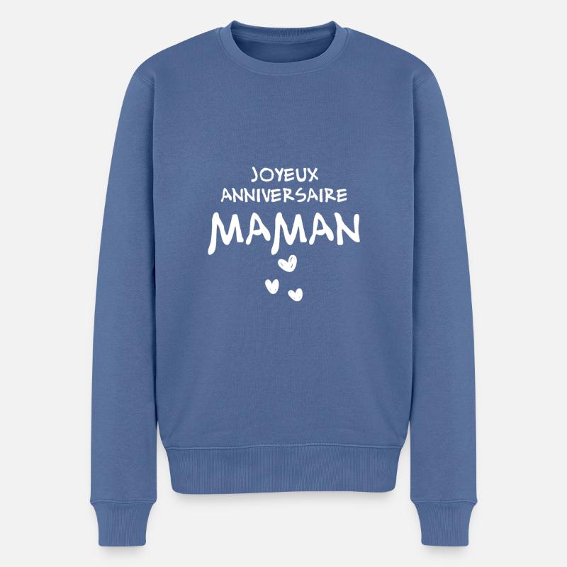 Joyeux anniversaire maman - Pull Premium bio Homme - bleu pigeon