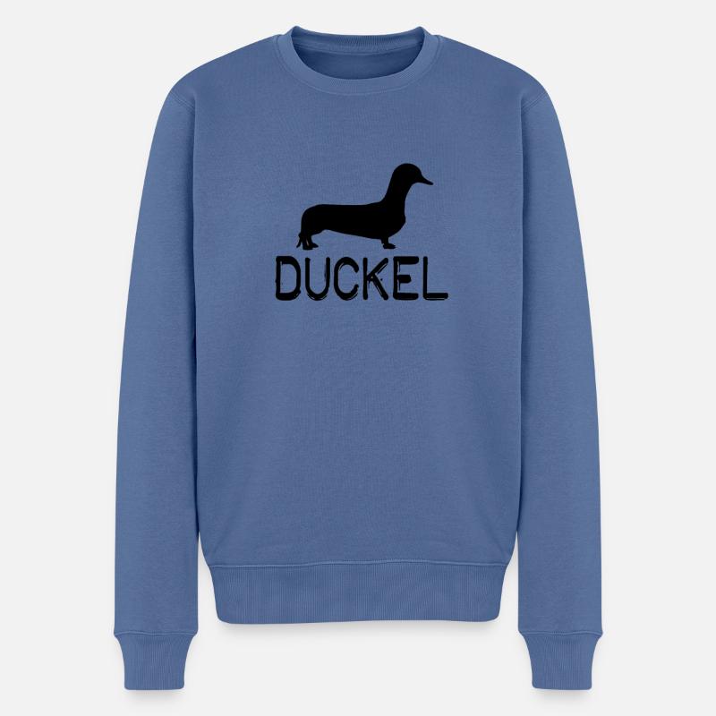 Duckel - Hund Ente Dog Duck - Männer Premium Bio Pullover - Taubenblau