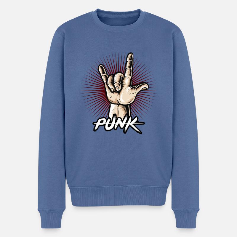 punk - Pull Premium bio Homme - bleu pigeon