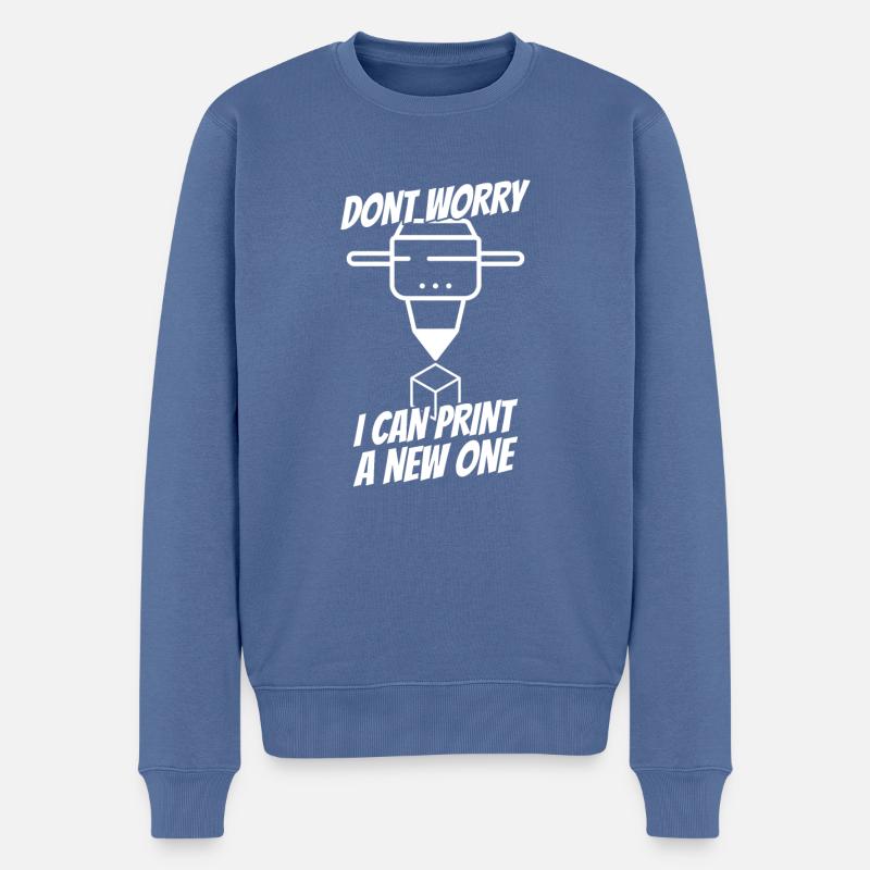 Impression 3D filament 3D d'imprimante 3D - Pull Premium bio Homme - bleu pigeon