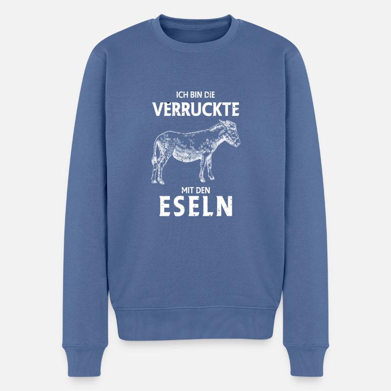 Esel - Männer Premium Bio Pullover - Taubenblau