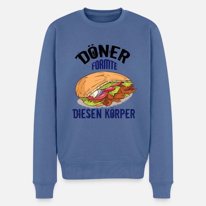 Döner - Männer Premium Bio Pullover - Taubenblau