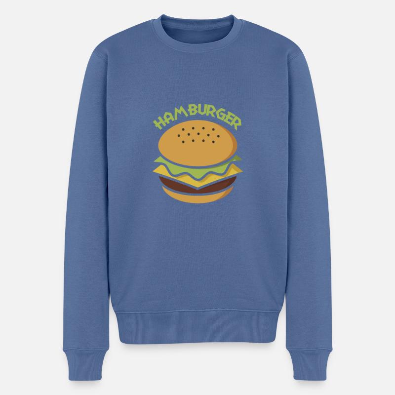Hamburger - Männer Premium Bio Pullover - Taubenblau