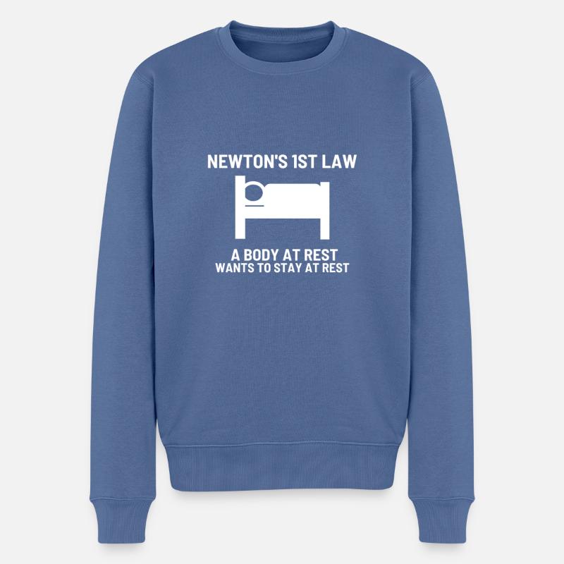 Newtons erstes physikalisches Gesetz Arzt oder Wis - Männer Premium Bio Pullover - Taubenblau