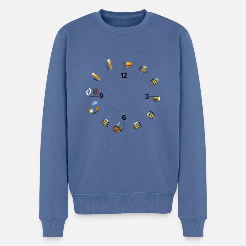 Bayrische Uhr - Männer Premium Bio Pullover - Taubenblau