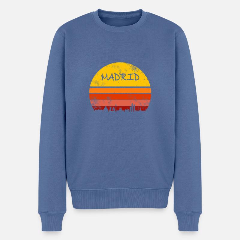 Cadeau rétro de Madrid - Pull Premium bio Homme - bleu pigeon