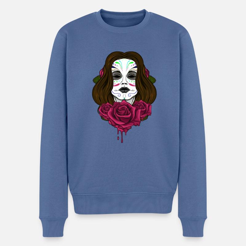 Le jour des morts - Pull Premium bio Homme - bleu pigeon