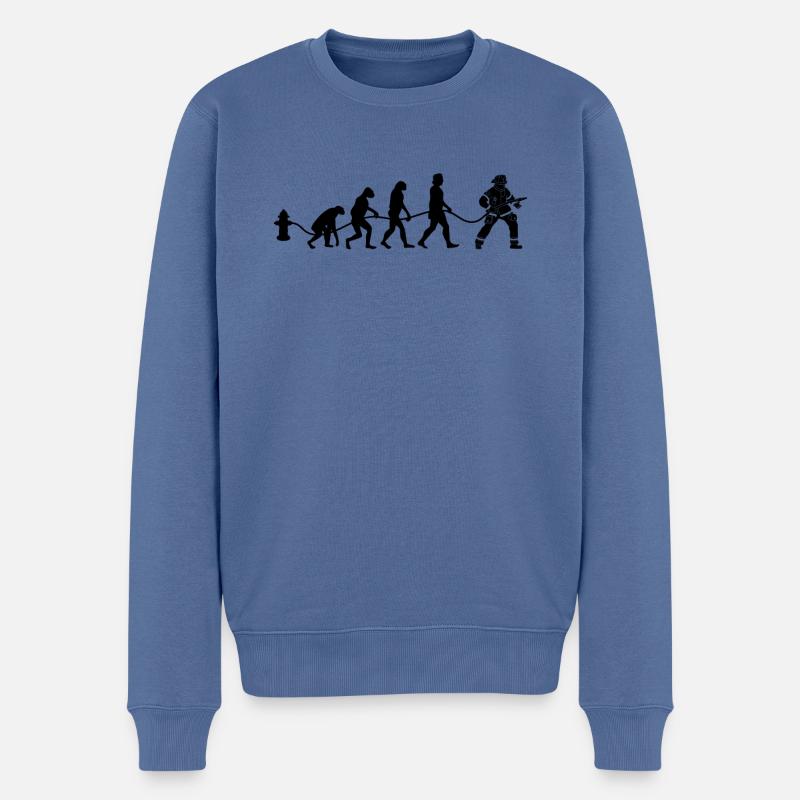 Feuerwehrmann Evolution Feuerwehr Firefighter Ehre - Männer Premium Bio Pullover - Taubenblau