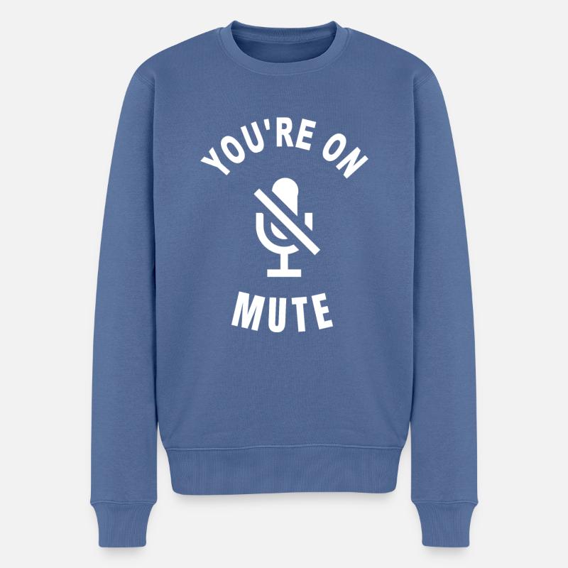 Vous êtes muet - Sarcasme - Pull Premium bio Homme - bleu pigeon