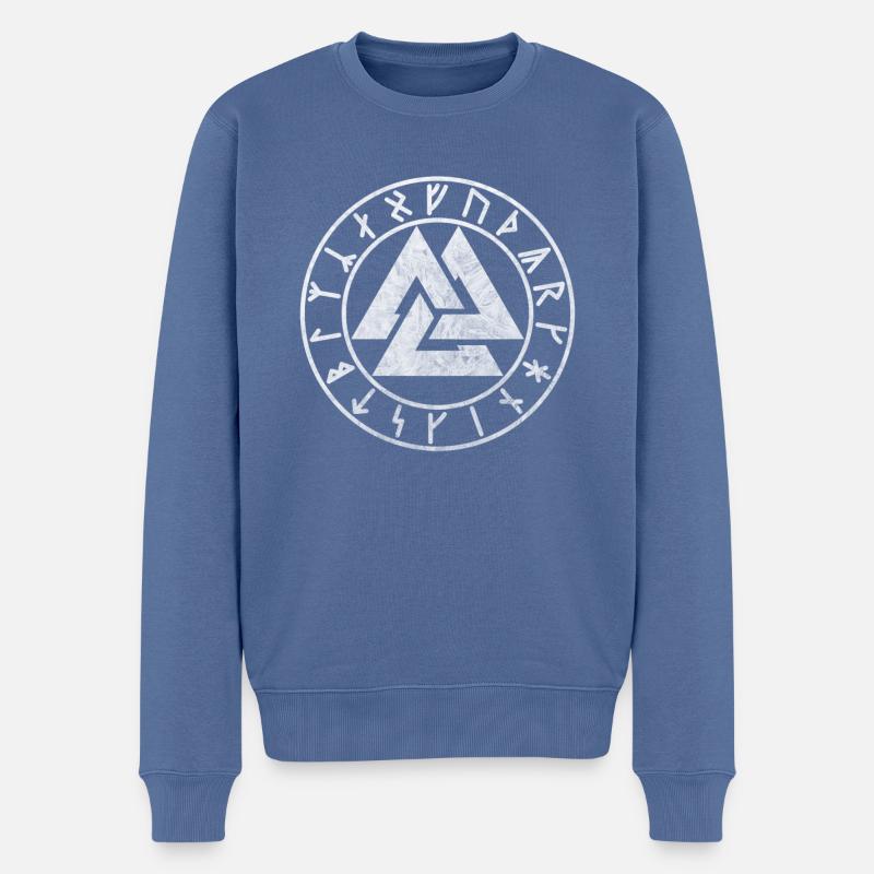 Odin Knoten Runen Kreis Wikinger Germanen Kelten - Männer Premium Bio Pullover - Taubenblau