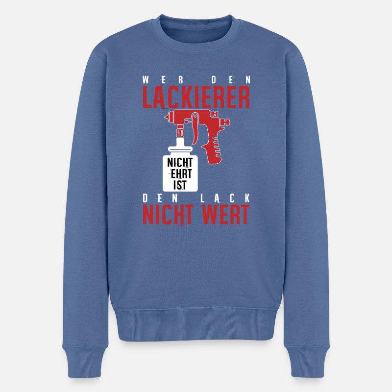 Lackierer Lack Maler Sprüh Luftdruck Geschenk - Männer Premium Bio Pullover - Taubenblau