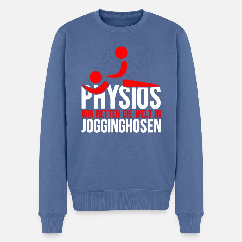 Physio Physiotherapie Geschenk Therapeut - Männer Premium Bio Pullover - Taubenblau