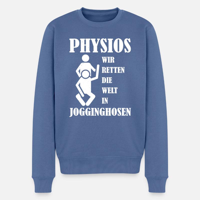 Physio Physiotherapie Geschenk Therapeut - Männer Premium Bio Pullover - Taubenblau