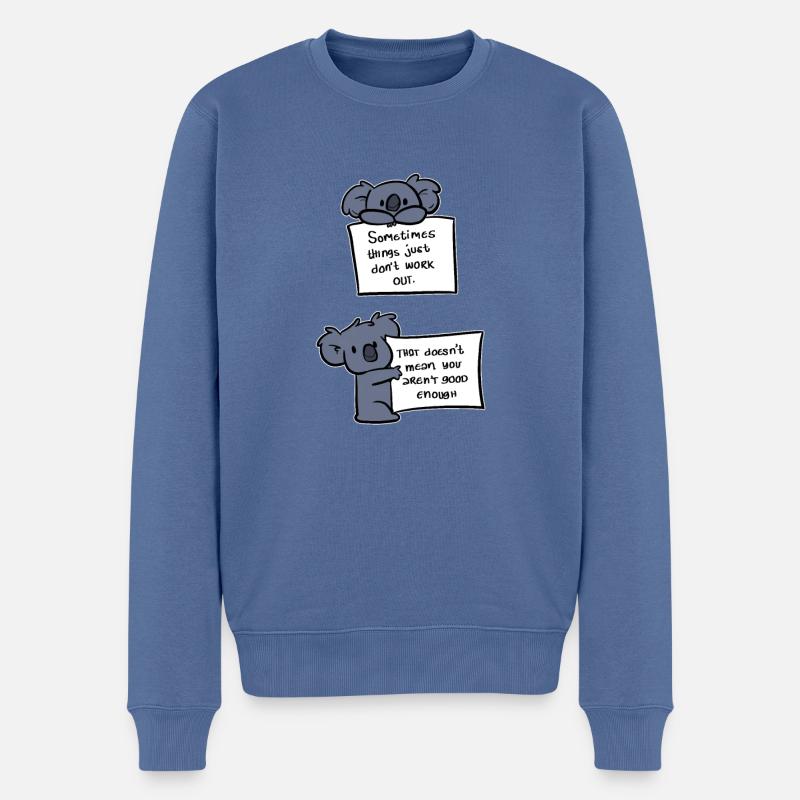 Du bist gut genug Optimistisch Geschenk - Männer Premium Bio Pullover - Taubenblau