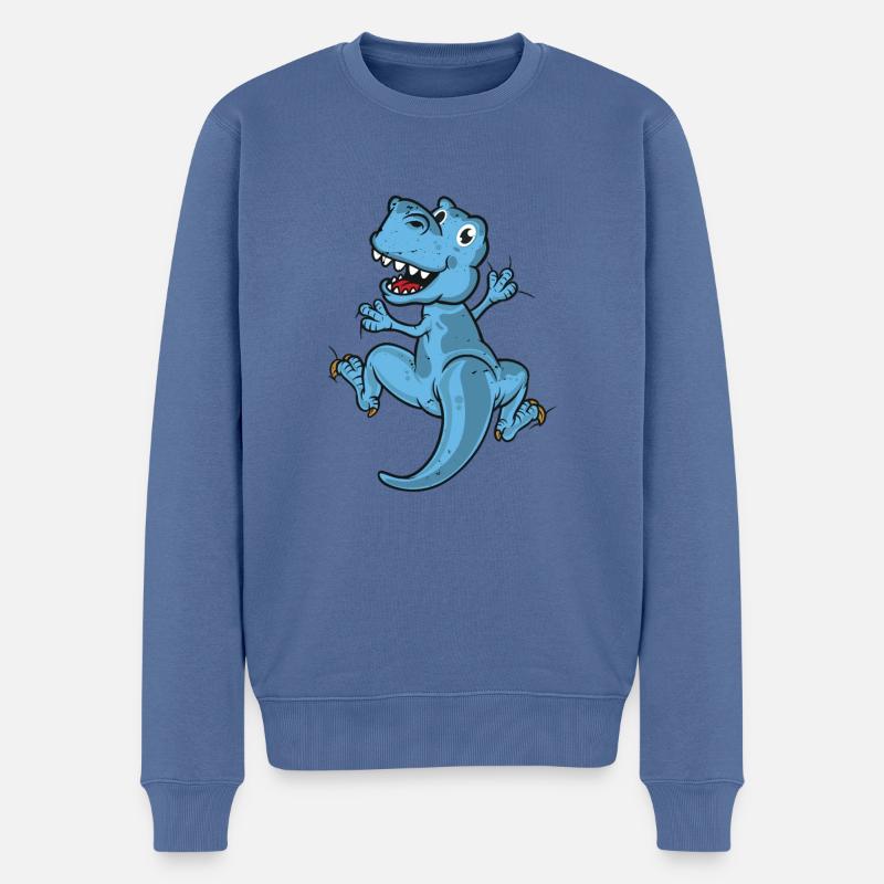 Dinosaure bleu - Pull Premium bio Homme - bleu pigeon