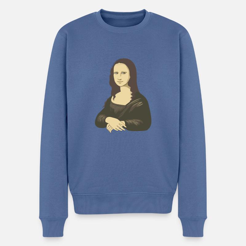 Mona Lisa - Männer Premium Bio Pullover - Taubenblau