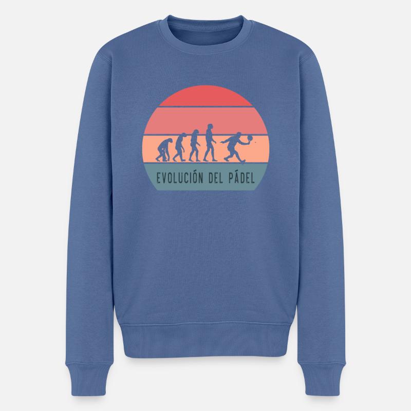 Paddel Tennis lustiges Design Paddel Retro Evolution - Männer Premium Bio Pullover - Taubenblau
