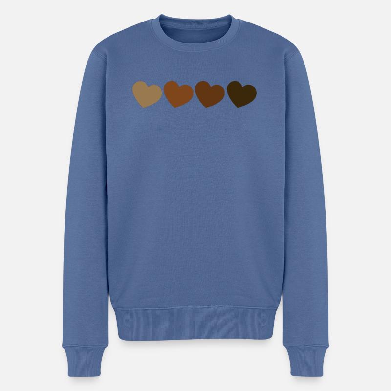 BLM Hearts - Pull Premium bio Homme - bleu pigeon