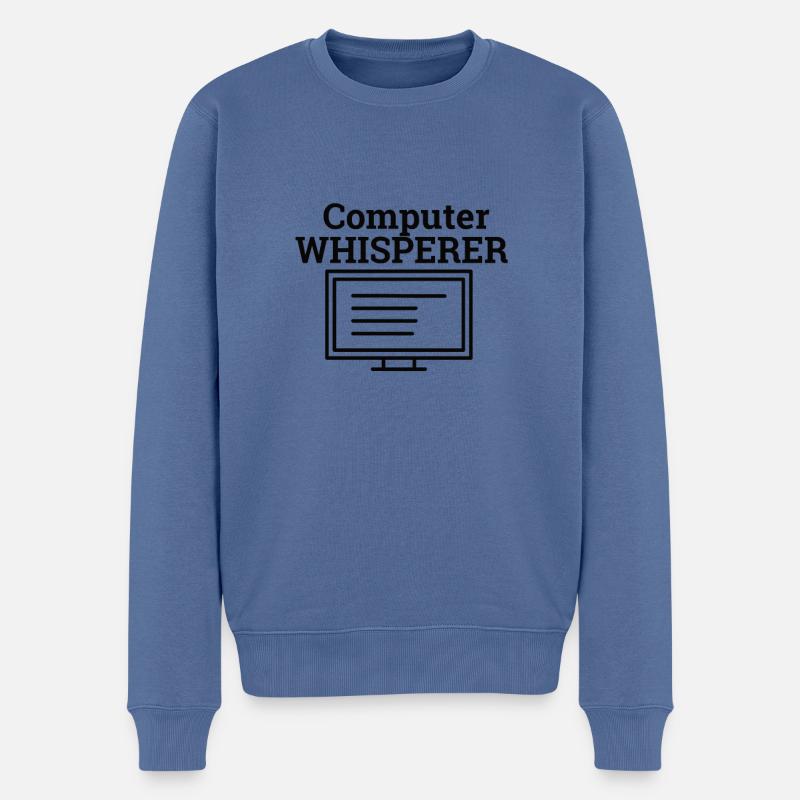 « Computer Whisperer » | Informatique - Pull Premium bio Homme - bleu pigeon