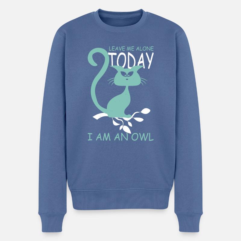Chouette chat - Pull Premium bio Homme - bleu pigeon