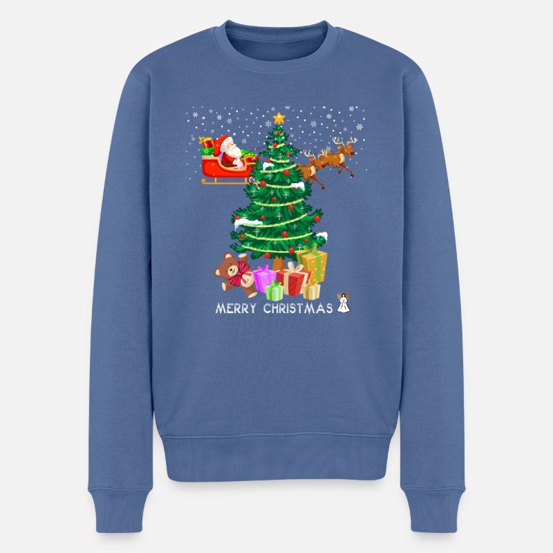 Noël - Pull Premium bio Homme - bleu pigeon