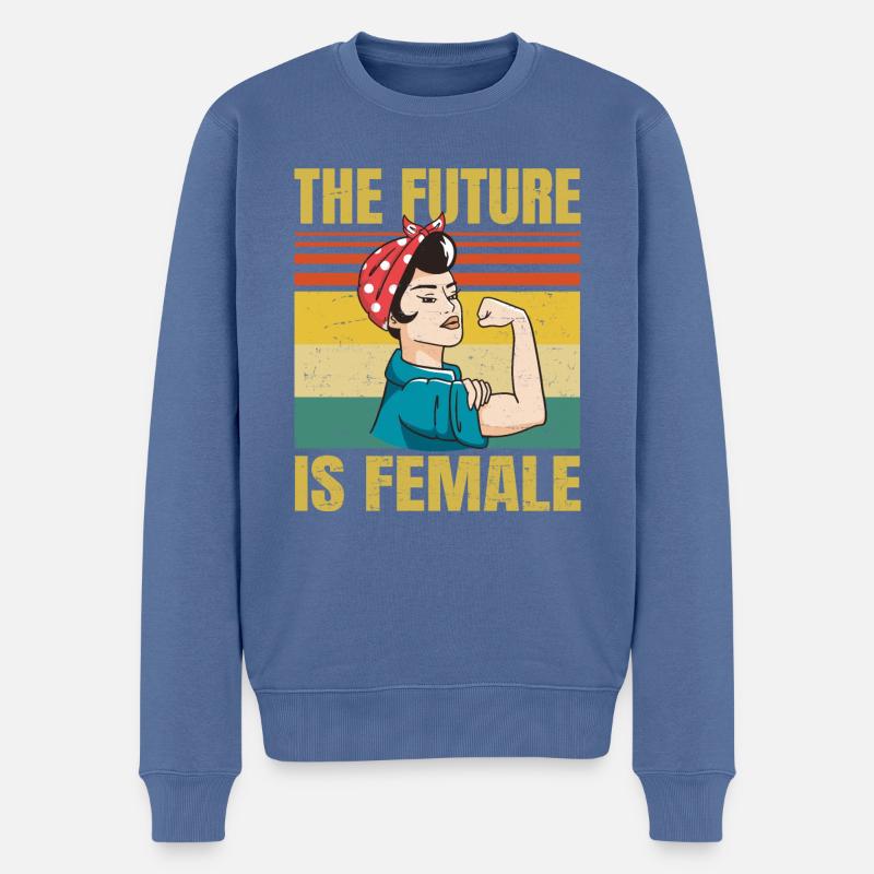 Strong Woman - Feminism - Männer Premium Bio Pullover - Taubenblau