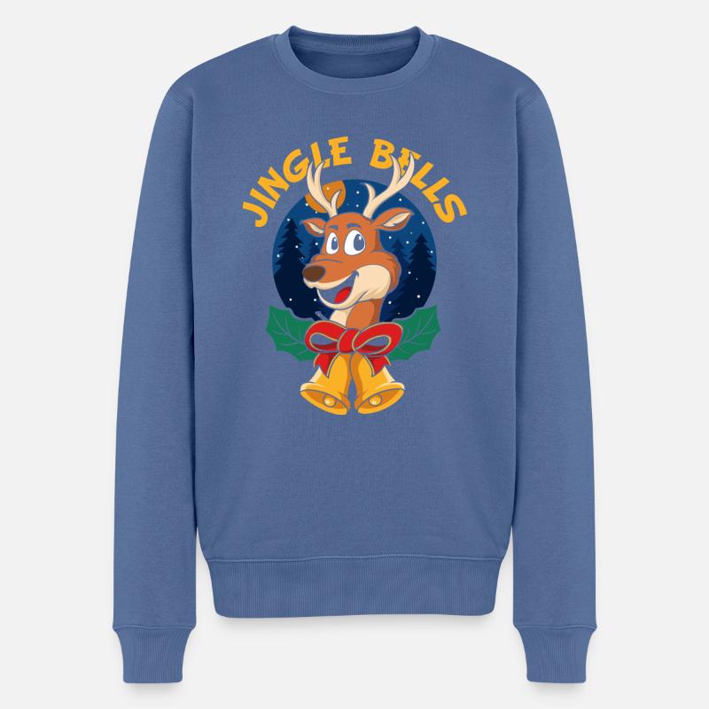 Jingle Bells cadeau de Noël - Pull Premium bio Homme - bleu pigeon
